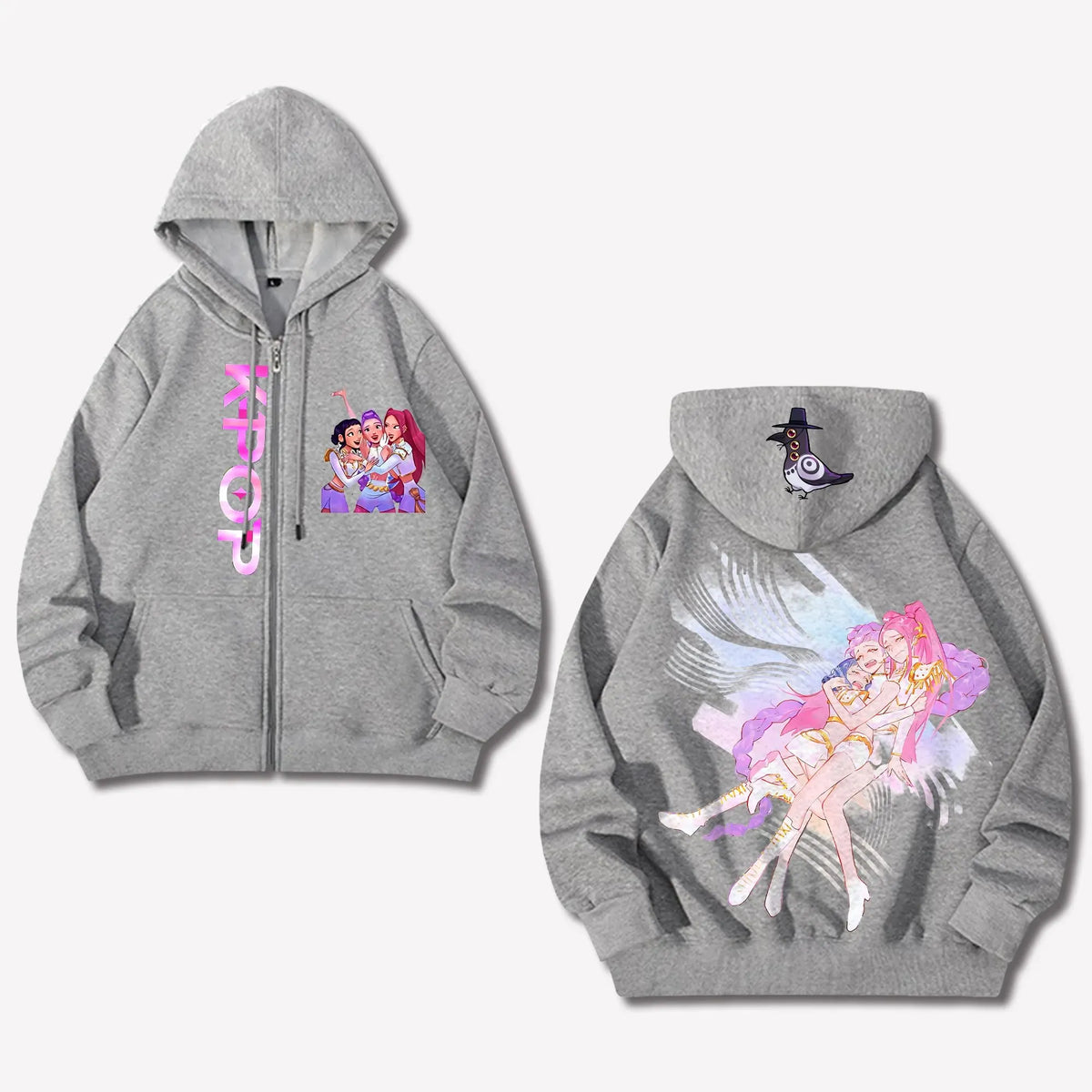Unisex Graphic Streetwear Vintage Zipper Cardigan Plush Hoodie