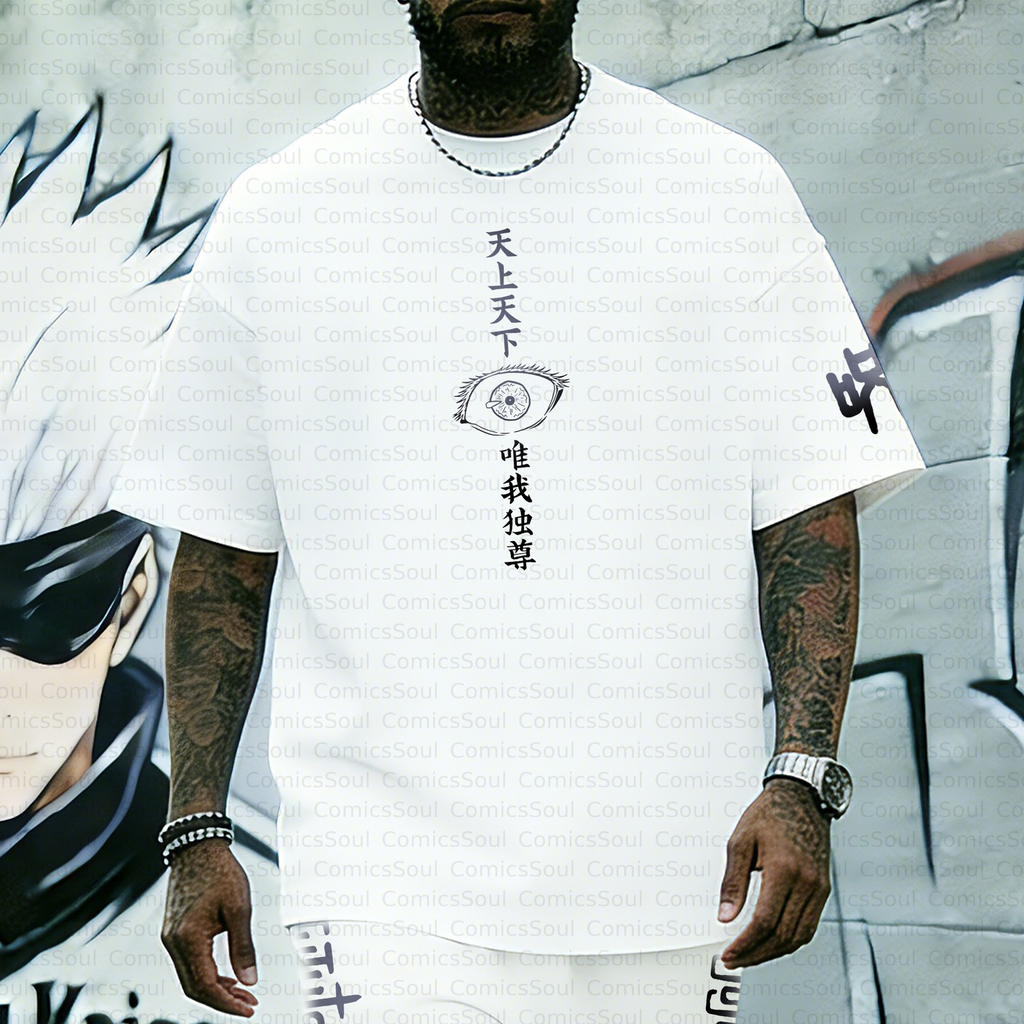 Unisex Anime Inspired Vintage T-shirt& Shorts 2 Pieces Set