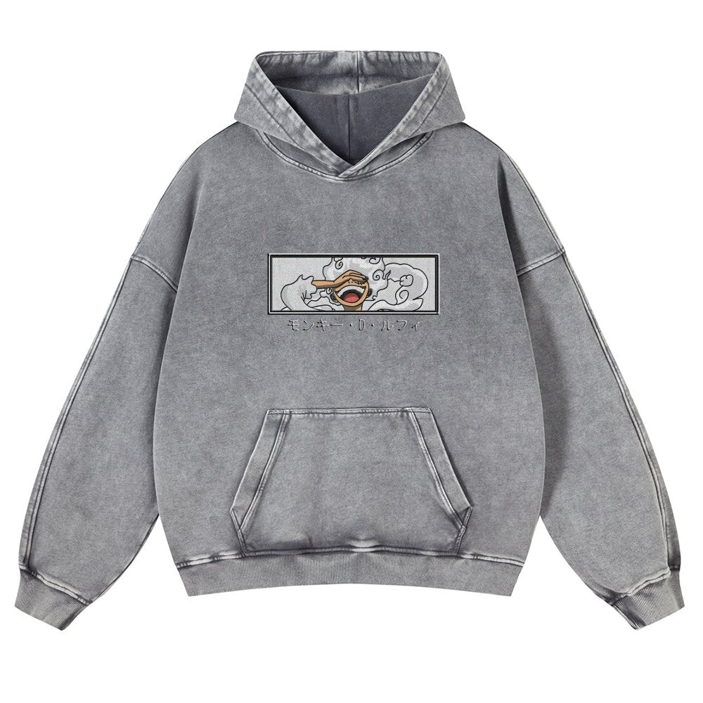 OP-Vintage Washed Luffy Hoodie