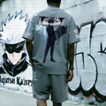 Unisex Anime Inspired Vintage T-shirt& Shorts 2 Pieces Set
