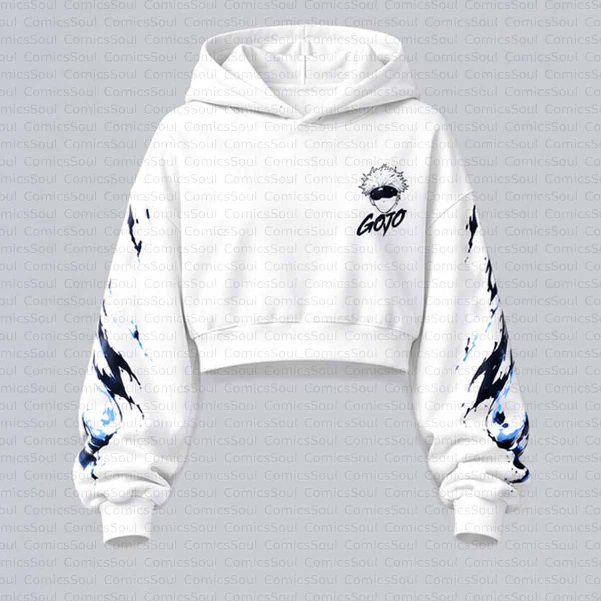 Jujutsu Kaisen Cropped Long Sleeve Hoodie & High Waist Jogger Pants Two Piece