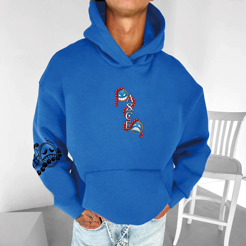 0P-Unisex Anime Graphic Streetwear Vintage Plush Hoodie