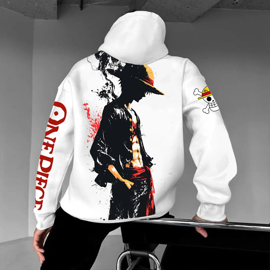 OP-Unisex Anime Inspired Vintage Plush Hoodie