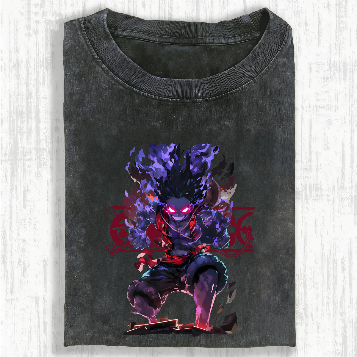 OP-Unisex Anime Inspired Vintage Washed T-Shirt