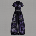 Jujutsu Kaisen Drawstring Short Sleeve Top & Long Pants Two-Piece Set