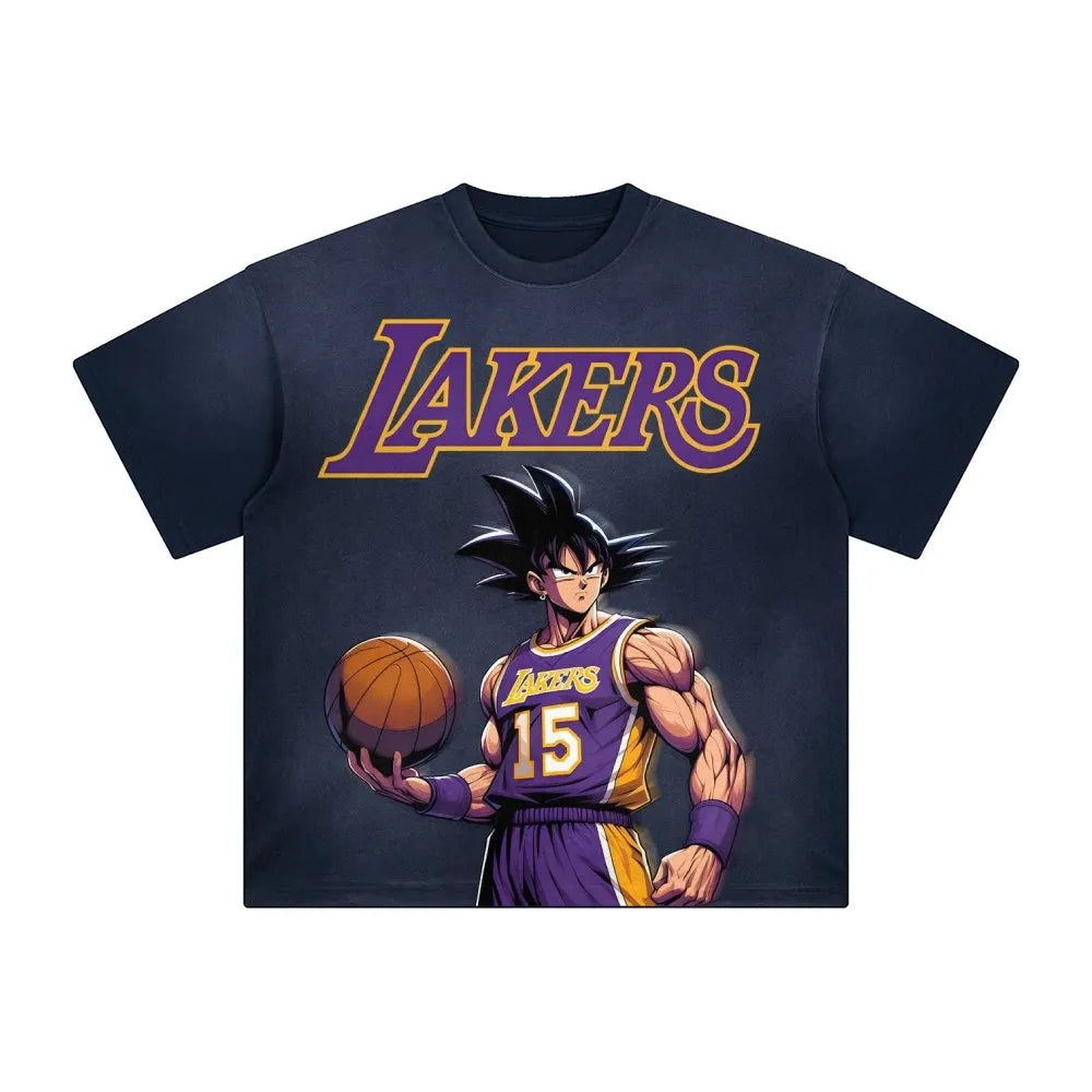 OP-Unisex Vintage Tee丨 Lakers X Dragon Ball Tee
