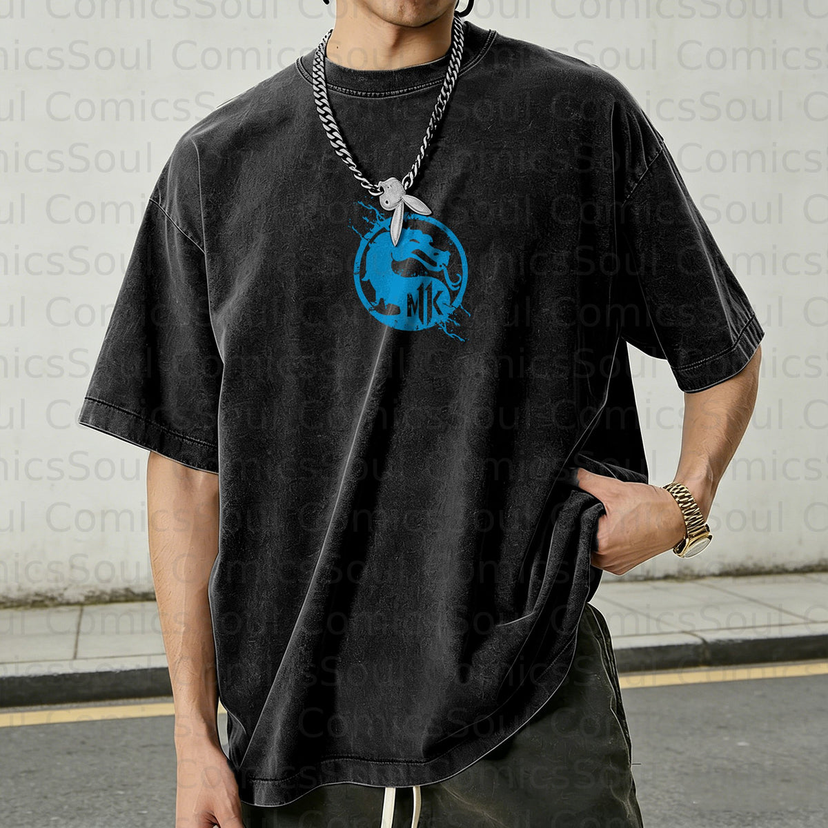 Unisex Anime Inspired Vintage Washed T-Shirt