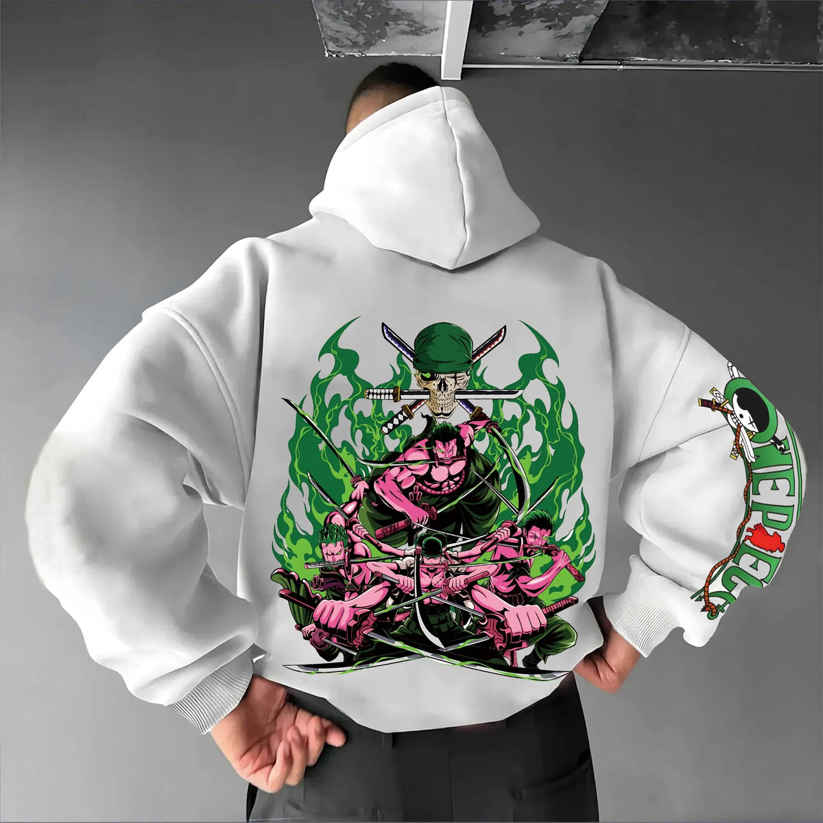 0P-Unisex Anime Graphic Streetwear Vintage Plush Hoodie