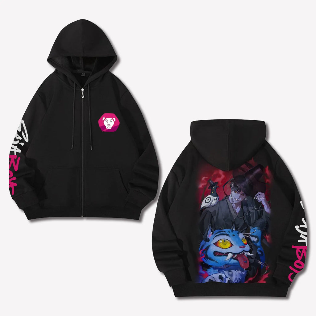 Unisex Graphic Streetwear Vintage Zipper Cardigan Plush Hoodie