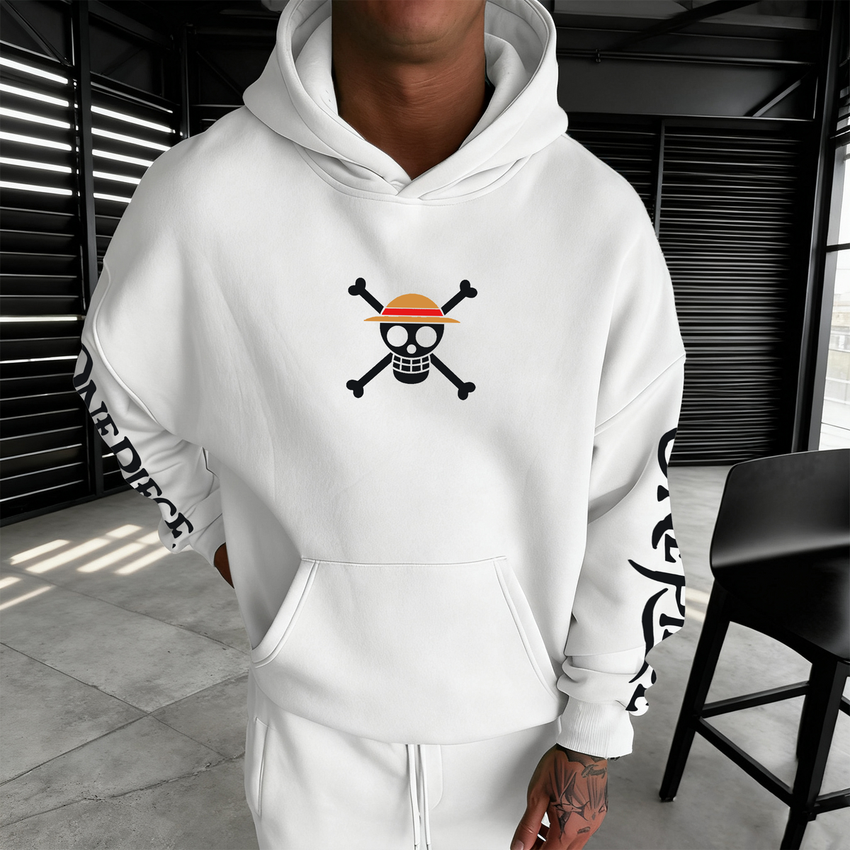 OP-Unisex Anime Inspired Vintage Plush Hoodie