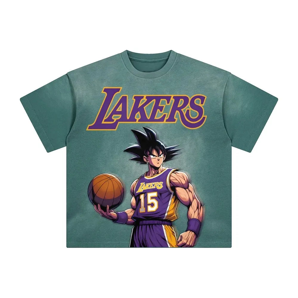 OP-Unisex Vintage Tee丨 Lakers X Dragon Ball Tee