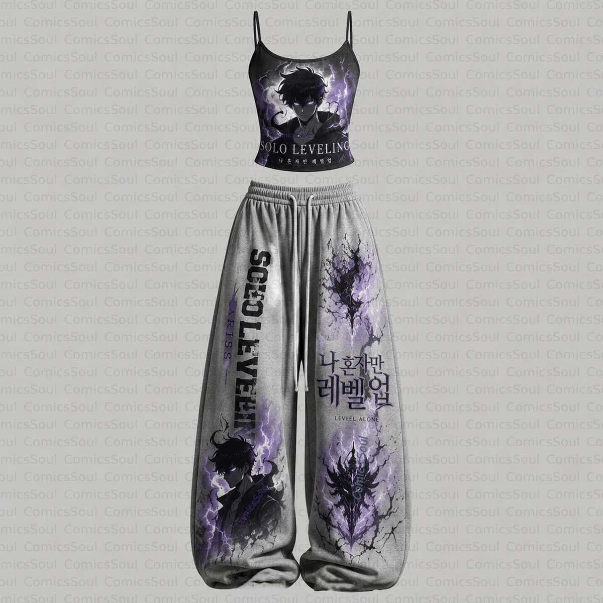 Solo leveling Top & Elasticated Trousers Two-Piece Set