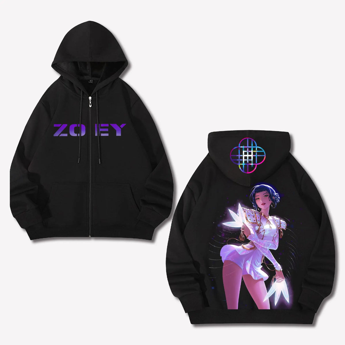 Unisex Graphic Streetwear Vintage Zipper Cardigan Plush Hoodie