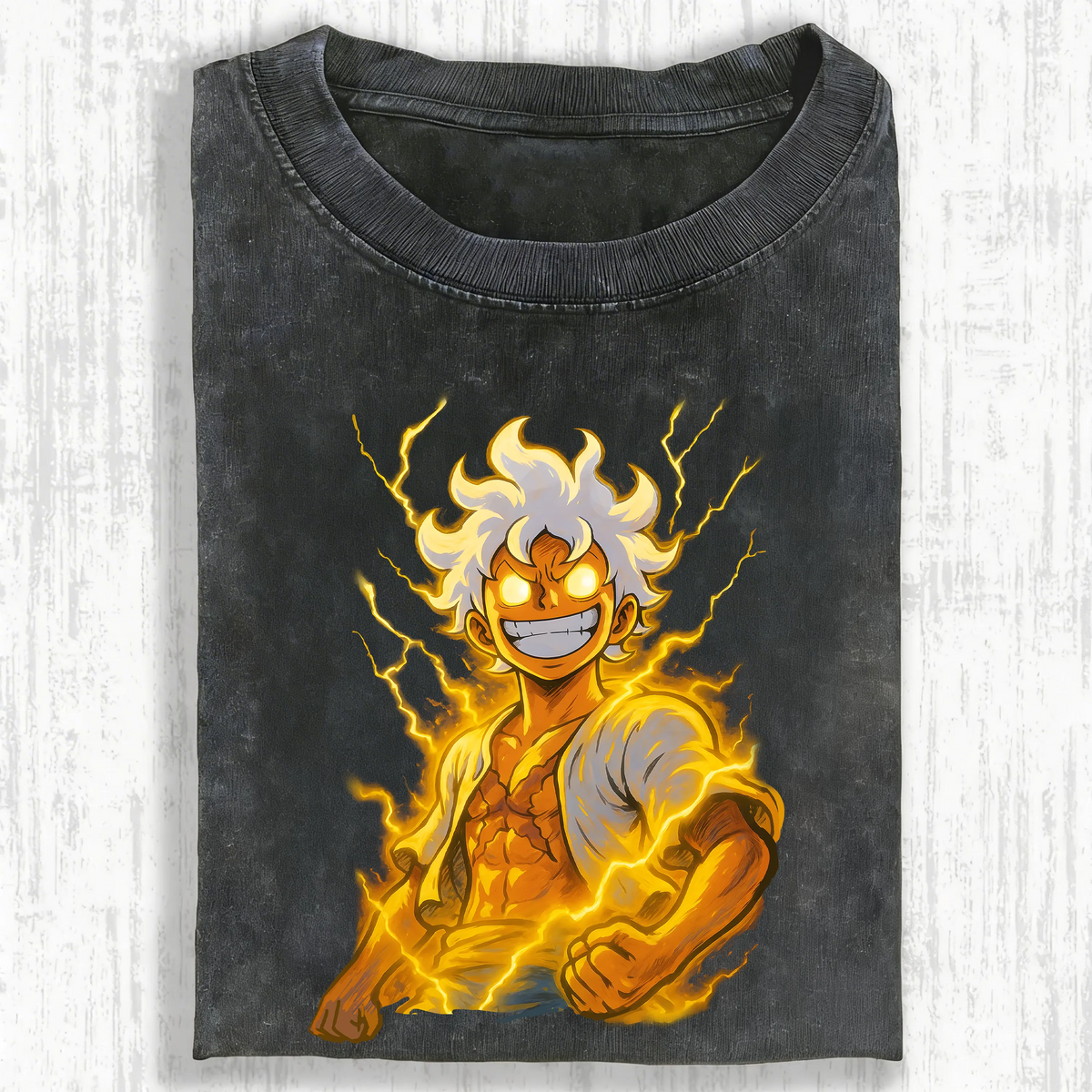 OP-Unisex Anime Inspired Vintage Washed T-Shirt