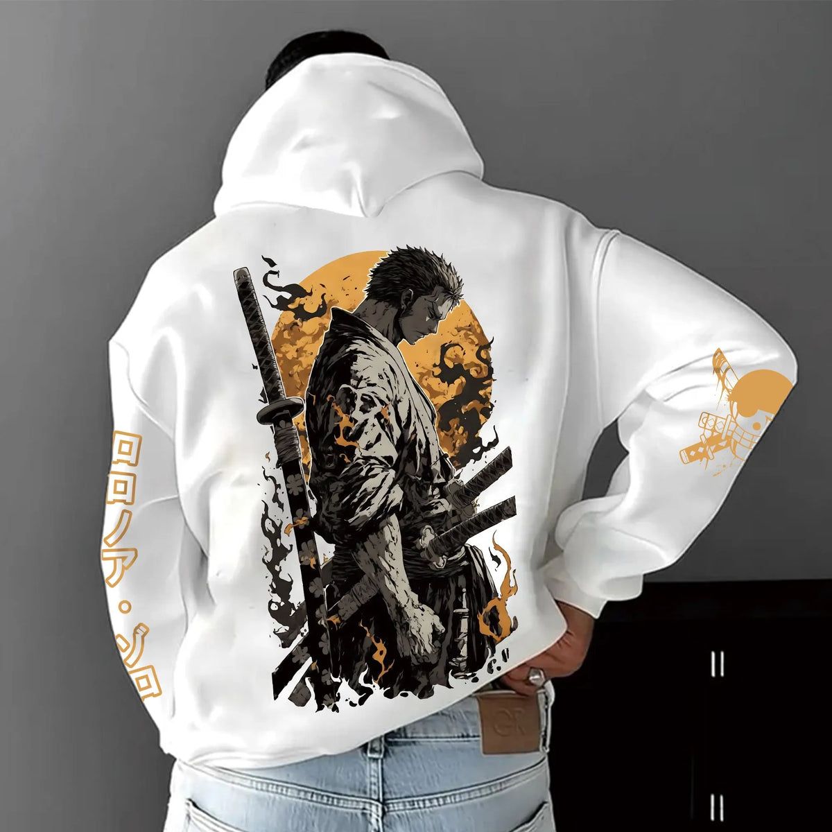 0P-Unisex Anime Graphic Streetwear Vintage Plush Hoodie