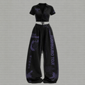 Jujutsu Kaisen Drawstring Short Sleeve Top & Long Pants Two-Piece Set