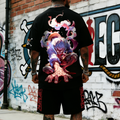 OP-Unisex Anime Inspired Vintage T-shirt& Shorts 2 Pieces Set