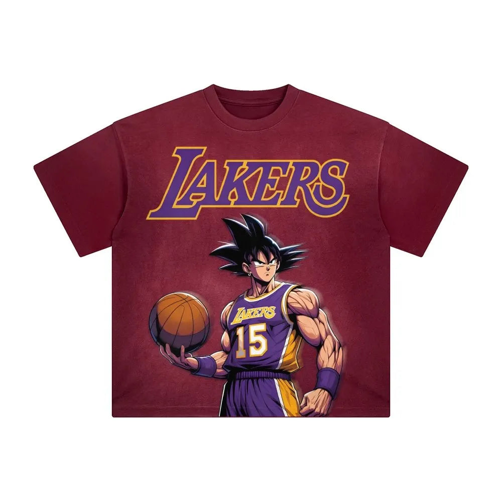 OP-Unisex Vintage Tee丨 Lakers X Dragon Ball Tee