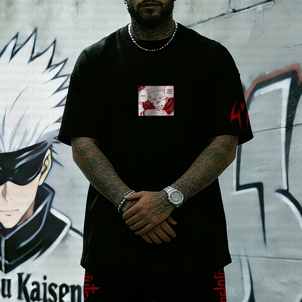 Unisex Anime Inspired Vintage T-shirt& Shorts 2 Pieces Set