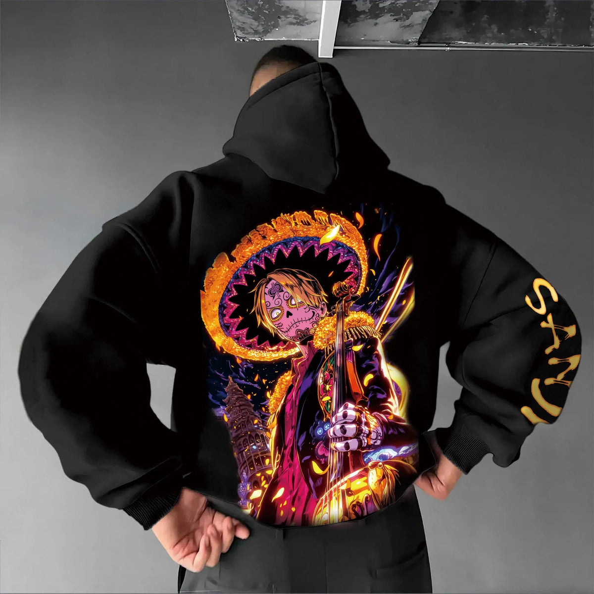 0P-Unisex Anime Graphic Streetwear Vintage Plush Hoodie