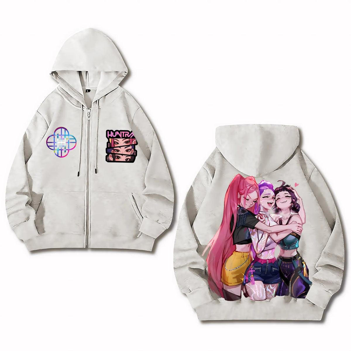 Unisex Graphic Streetwear Vintage Zipper Cardigan Plush Hoodie