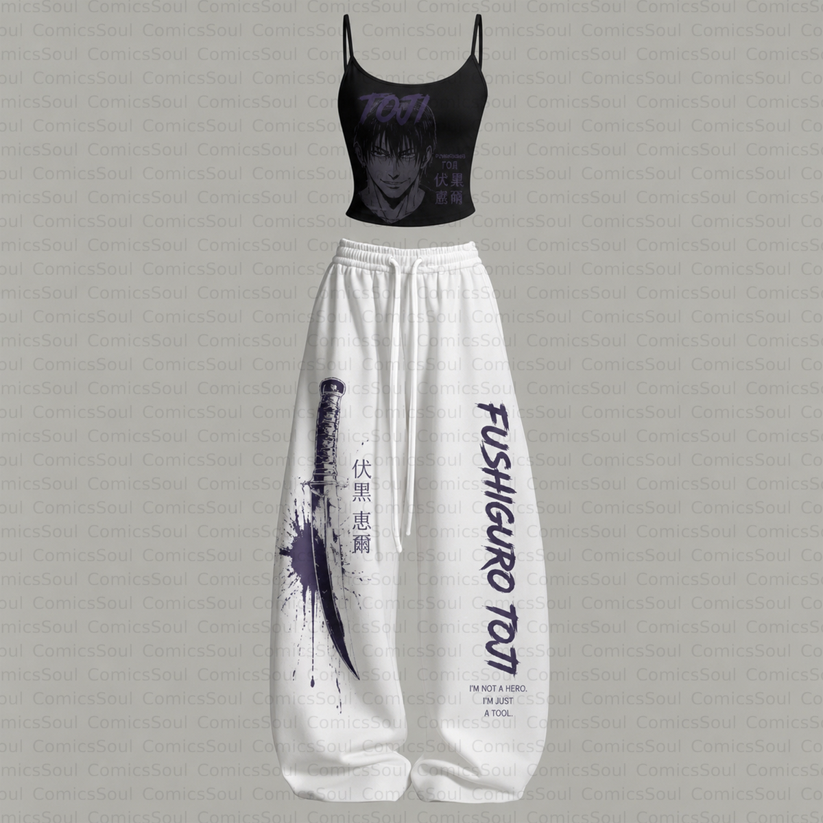 Jujutsu Kaisen Top & Elasticated Trousers Two-Piece Set